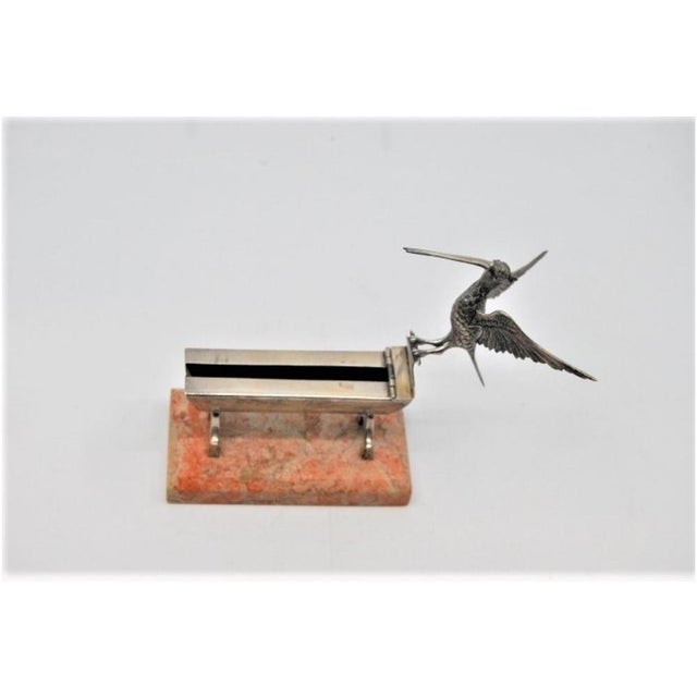 Silver Silver Toothpick Holder with Hummingbird For Sale - Image 8 of 9