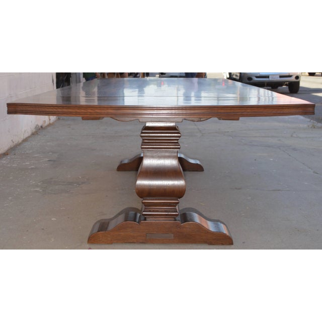 Classically designed dining table in solid white oak. Extends from 108" x 44" to 132" in length. But, we can build this...