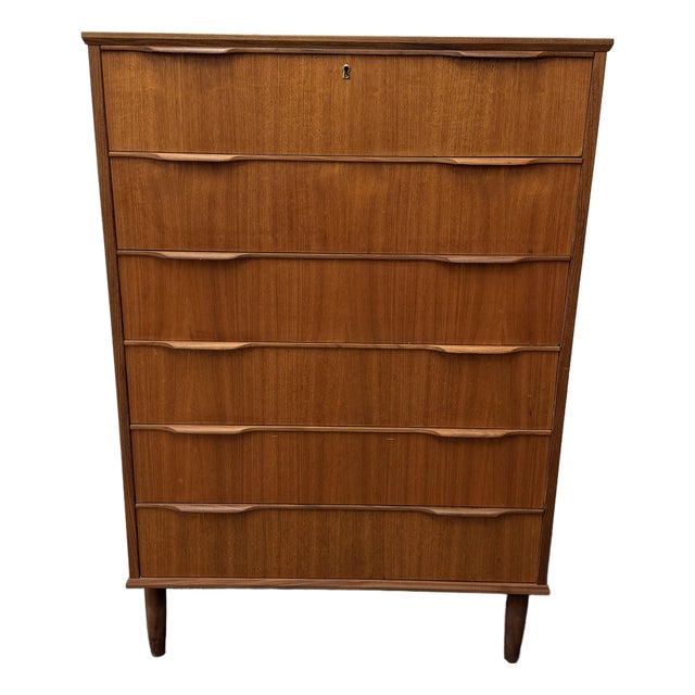 Danish Modern Teak 6 Drawer Commode 1950's, Ejsing Møbelfabrik For Sale