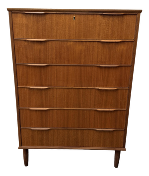 Danish Modern Teak 6 Drawer Commode 1950's, Ejsing Møbelfabrik