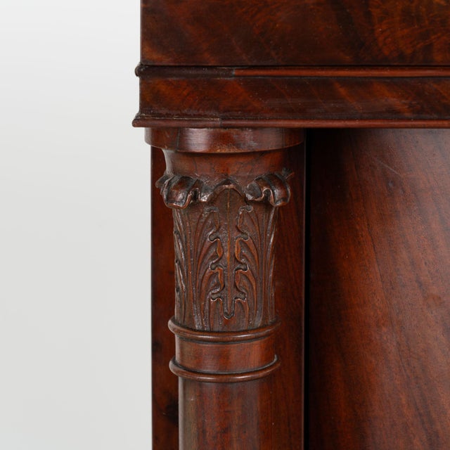 19th Century Danish Mahogany Column Cabinet With Bow Front Door For Sale - Image 13 of 17