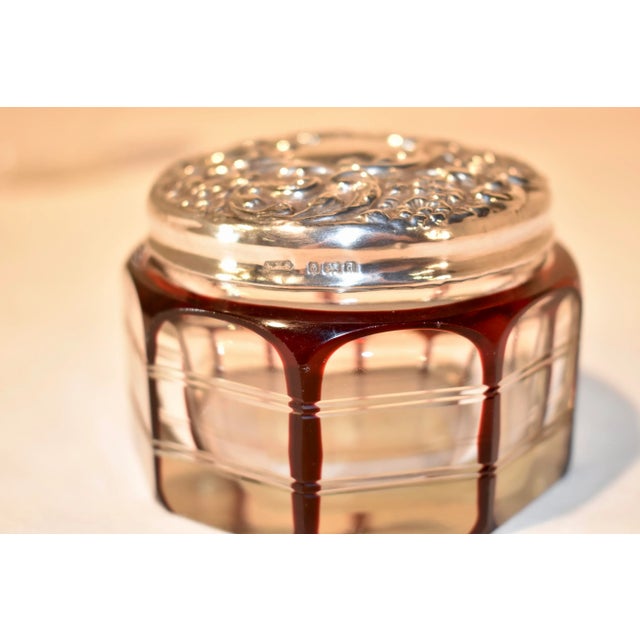 Metal 4 Piece Cut Crystal Dresser Set For Sale - Image 7 of 12