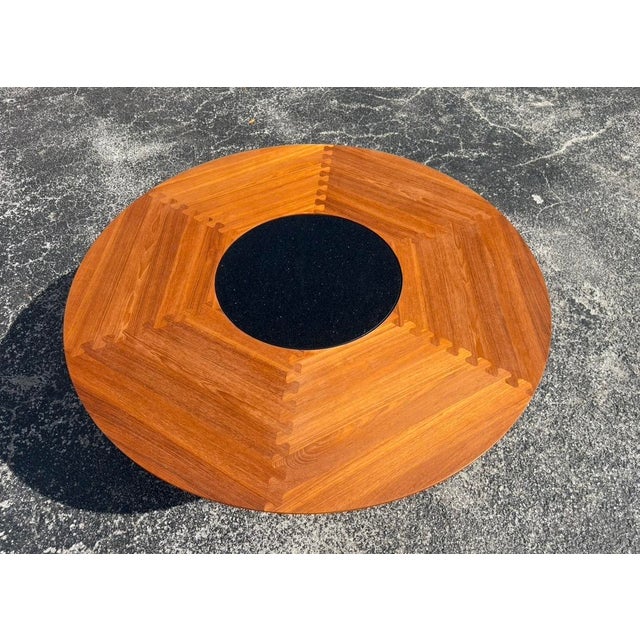 Brown Danish Modern Sun Cabinet Co Teak Dining Table W Lazy Susan For Sale - Image 8 of 13