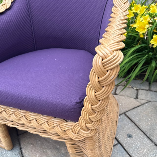 Lacor ‘90s Vintage Wicker Dining Chairs For Sale In Washington DC - Image 6 of 12
