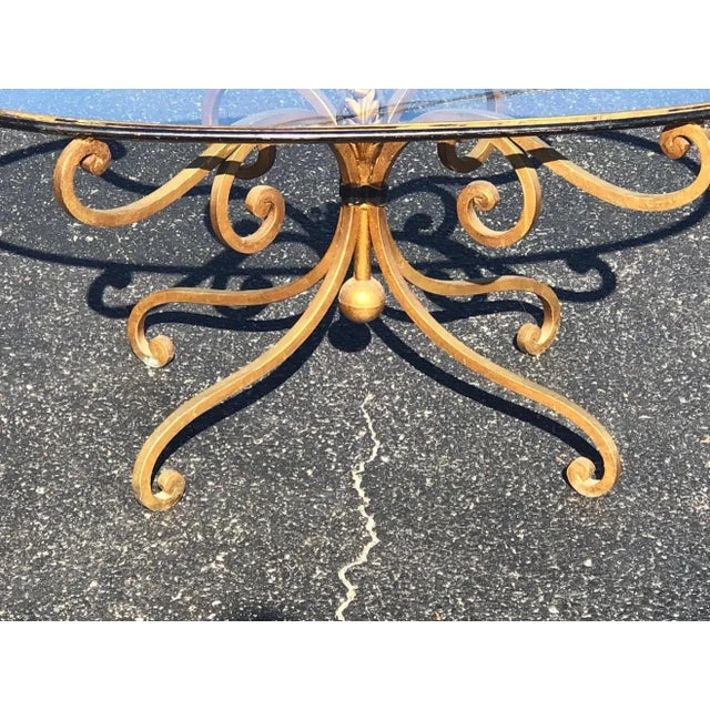 Brass 1960s French Style Oval Iron Coffee Table For Sale - Image 8 of 13
