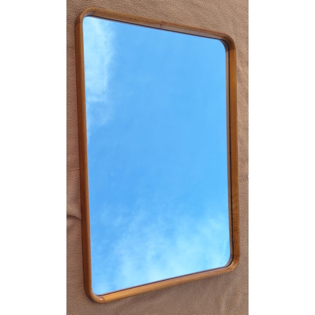 German Art Deco Wall Mirror with Maple Wood Frame, 1930s, in Very Good conditions. Designed 1920 to 1949