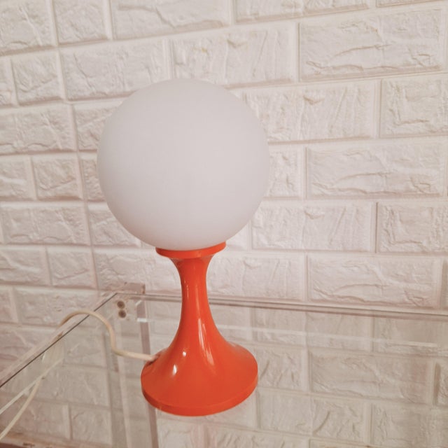 1960s Sace Age Orange Table Lamp, 1960s For Sale - Image 5 of 15