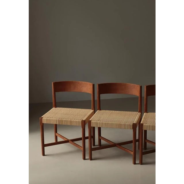 Danish Modern Dining Chairs in Oak & Rattan Cane attributed to Ilse & Ove Six for Uldum Møbelfabrik, 1960s, Set of 4 For Sale - Image 12 of 18