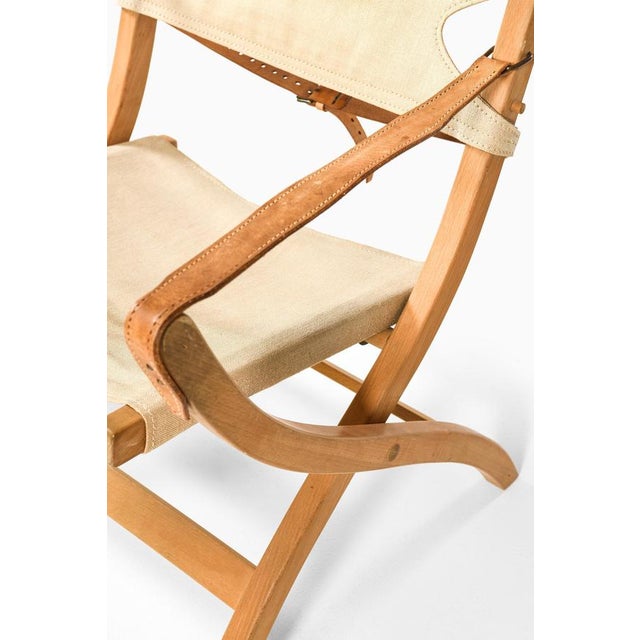 Safari Easy Chairs in Beech and Leather by Poul Hundevad, 1950s, Set of 2 For Sale - Image 3 of 9