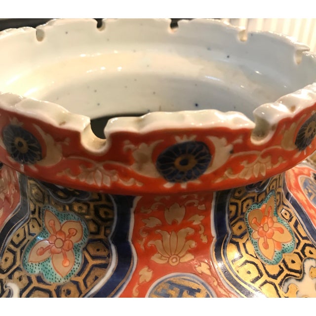 Late 19th Century Large 19th Century Hand Painted Imari Porcelain Vase Meiji Period For Sale - Image 5 of 11