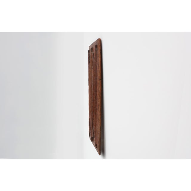 Rustic Antique Gothic Linenfold Panel in Carved Oak, 1500s For Sale - Image 3 of 10