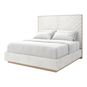 Cream Upholstered King Bed