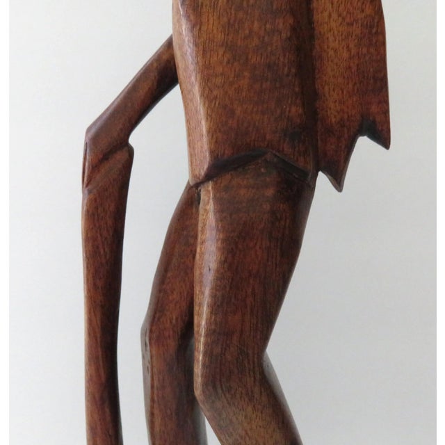 Late 20th Century Hand-Carved Wooden African Tribal Hunter Statue For Sale In Dallas - Image 6 of 11