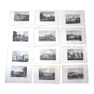 Authentic Antique 19th C. English Architectural Engravings - Set of 12