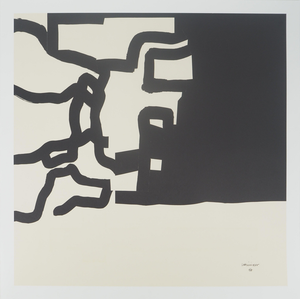 Eduardo Chillida, Abstraction en noir et blanc, Lithograph