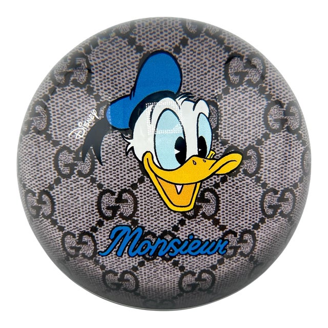 Gucci X Disney Donald Duck Monsieur Glass Paperweight For Sale