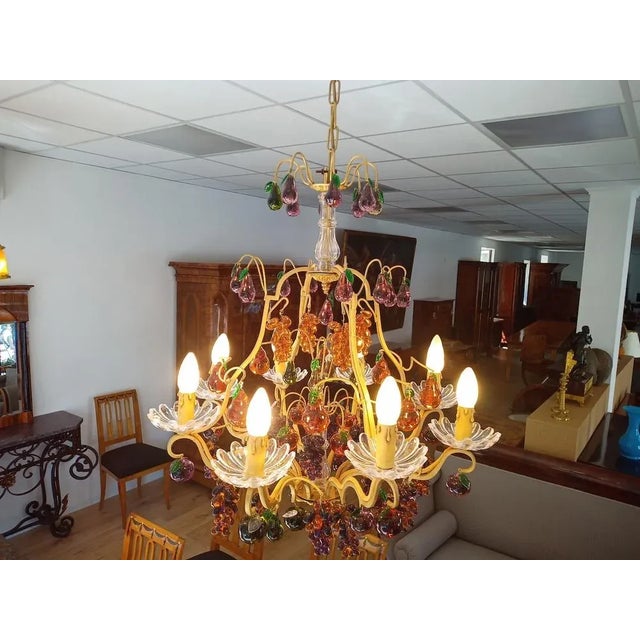 Chandelier 8 Lights with Glass Fruits For Sale - Image 6 of 8
