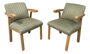 Rare Pair of Mid-Century Thonet Bent Plywood Armchairs