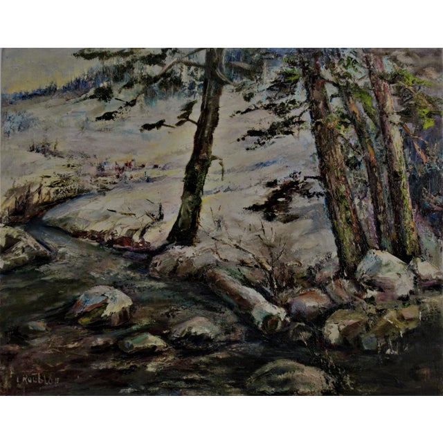 Irina Belotelkin Roublon, Landscape with River II, Circa 1970 For Sale