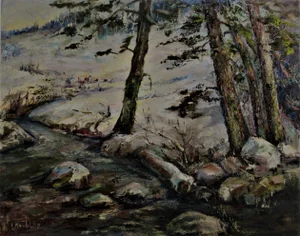 Irina Belotelkin Roublon, Landscape with River II, Circa 1970