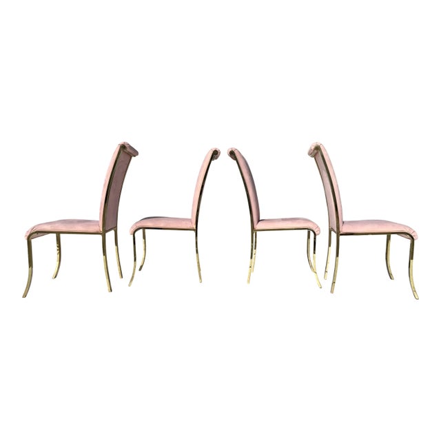 DIA - Design Institute America Set of Eight Art Deco Revival Brass Dining Chairs by Design Institute of America For Sale - Image 4 of 6