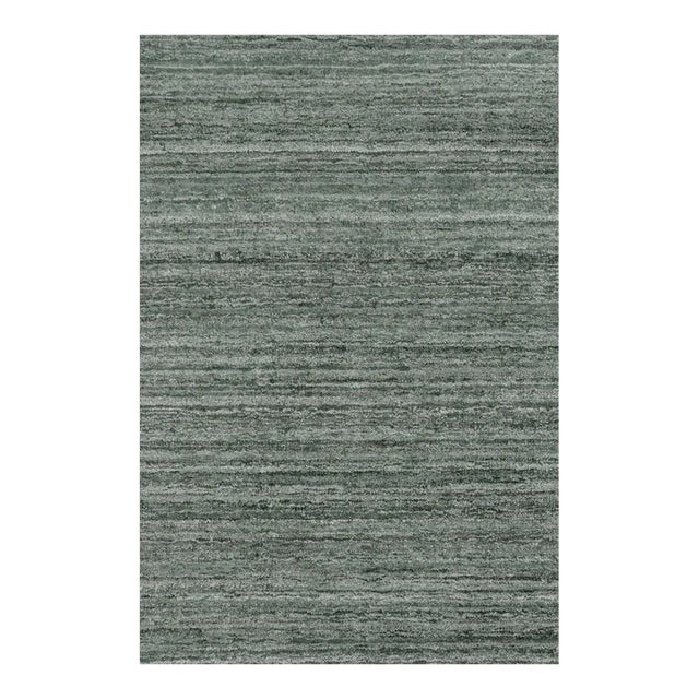 Rug & Kilim’s Contemporary Textural Rug in Teal Green and Blue Tones and Striae For Sale