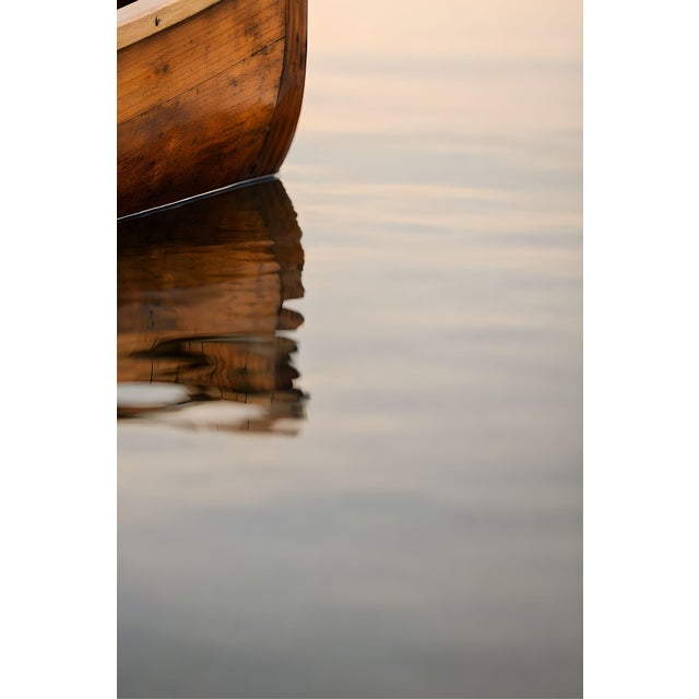 Wooden Canoe Reflection, Minimalist Lake Art Print, 24″ × 36″ For Sale - Image 4 of 8