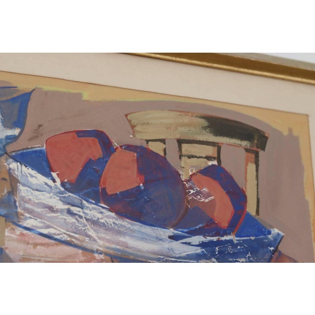Max Larson, Terracotta Palette, Oil on Paper, 20th Century, Framed For Sale - Image 9 of 11