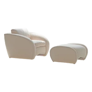 Vladimir Kagan Style Lounge Chair and Ottoman