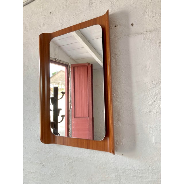 Mid-Century Modern Mirror in Curved Plywood, Italy, 1960s For Sale - Image 6 of 7