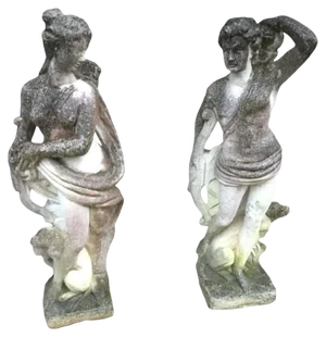 Stone Sculptures, 1950s, Set of 2