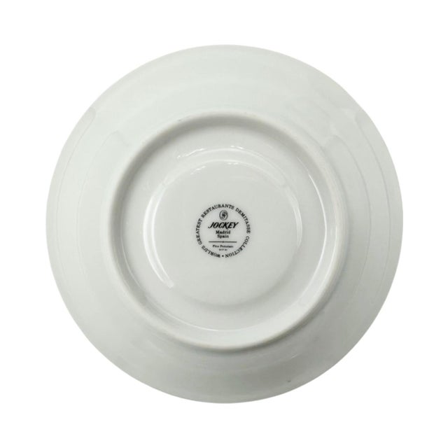 White Vintage Jockey Restaurant Madrid Equestrian Demitasse Cup & Saucer For Sale - Image 8 of 10