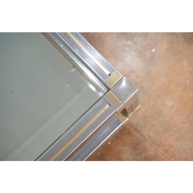 Large Italian Modern Rectangula Cocktail or Coffee Low Table of Chrome and Brass For Sale - Image 12 of 15