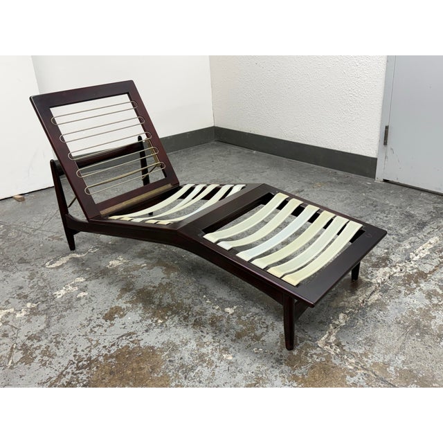 Tan Ib Kofod-Larsen for Selig Furniture Chaise Lounge, Mid 20th Century For Sale - Image 8 of 12