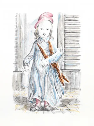 T. Foujita, "Le Matin (Buisson 56.64)," Figurative Lithograph of a Childrens Portrait