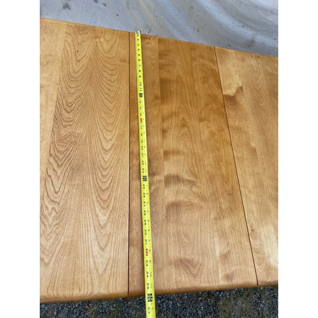 Mid 20th Century Attributed Heywood-Wakefield M166 Drop Leaf Dining Table — Mid-Century Modern Solid Maple, Sculpted Legs For Sale - Image 9 of 11