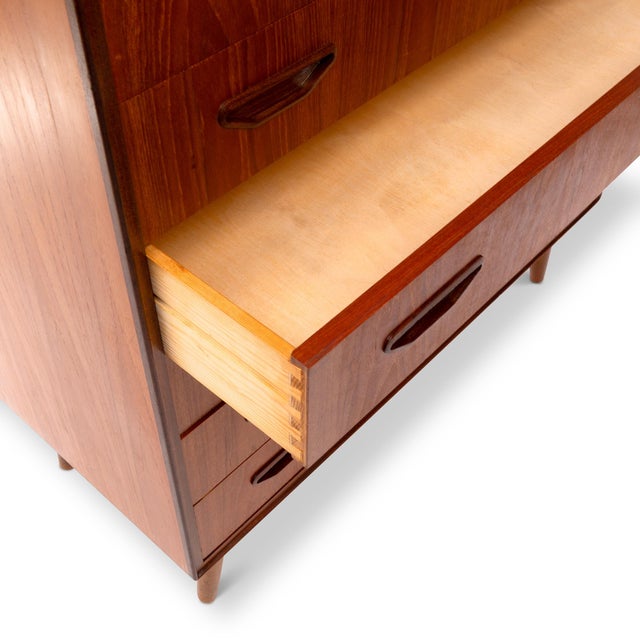 Mid-Century Modern Vintage Danish Mid-Century Six Drawer Teak Dresser For Sale - Image 3 of 8