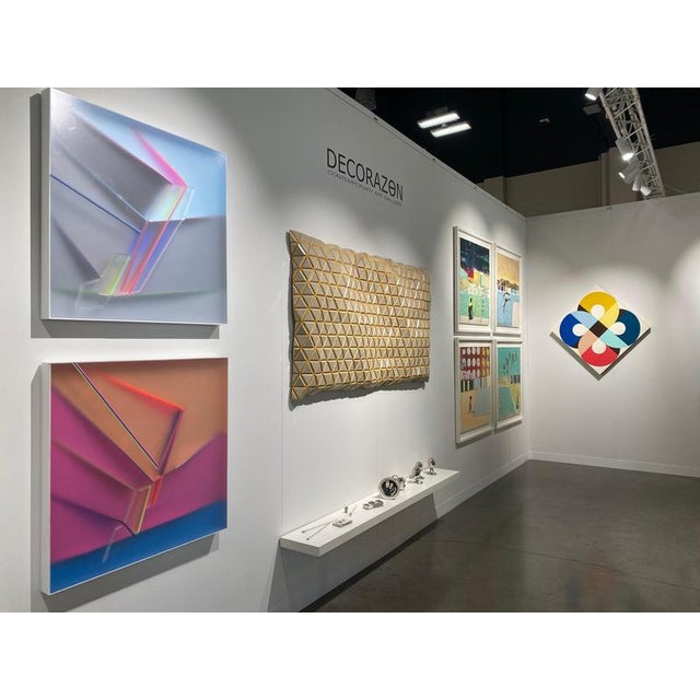 Kal Mansur, Abstract Blue Sojourn One Wall Sculpture, 2025, Acrylic For Sale - Image 13 of 16