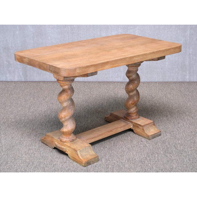 Baroque Swedish Cerused Oak Side Table with Barley-Twist Legs, 1920s For Sale - Image 13 of 13