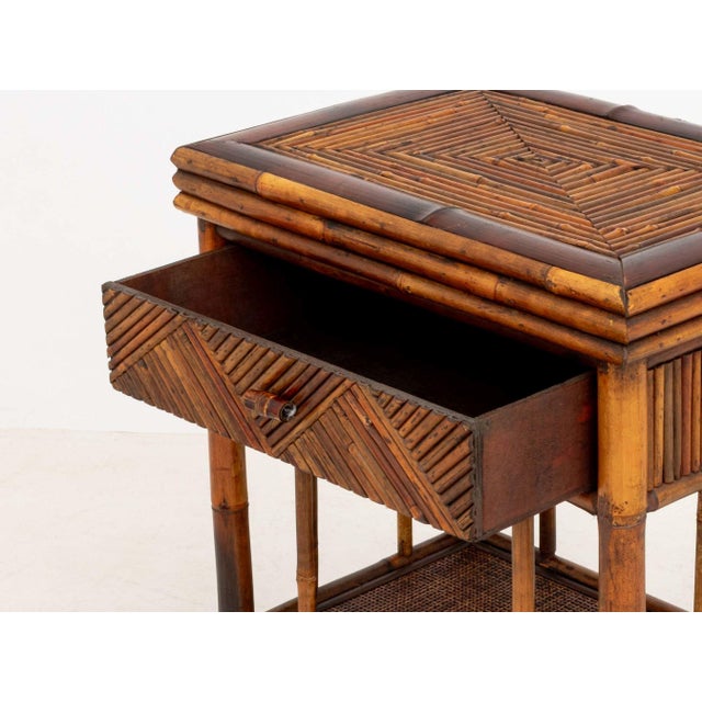 Wood Aesthetic Movement Style Bamboo Side Table For Sale - Image 7 of 9