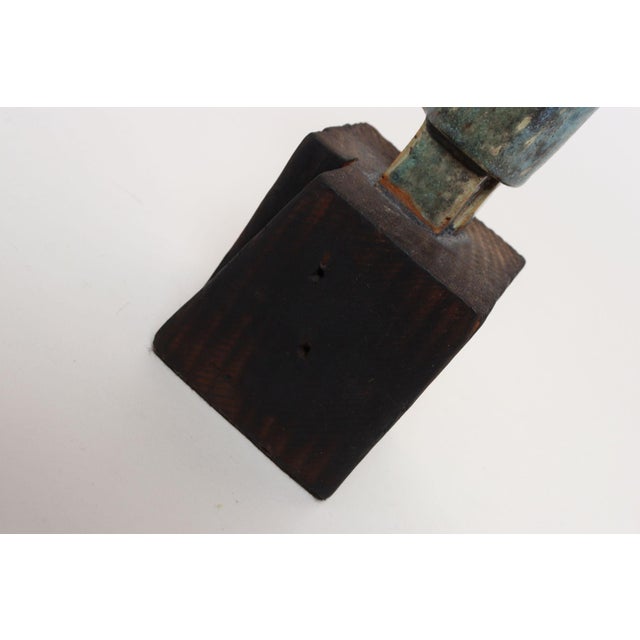 Vintage Etruscan Style Mounted Terracotta Female Idol / Deity Effigy Sculpture For Sale - Image 17 of 18