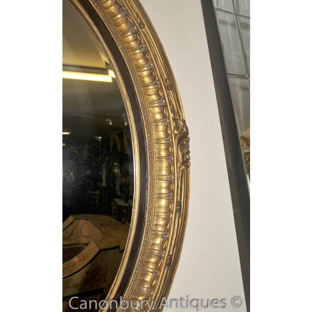 French Louis XVI Gilt Oval Mirror For Sale - Image 3 of 8