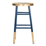 Dipped Counter Stool in Navy & Gold For Sale