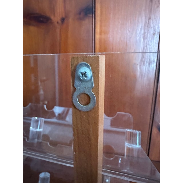 Vintage Lucite and Wood Wine Rack, 1980s Modern Minimalist 8 Bottle Bar Display For Sale - Image 11 of 12