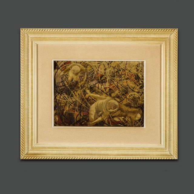 Abstract Composition, 1920s, Oil Painting on Panel, Framed For Sale - Image 6 of 6