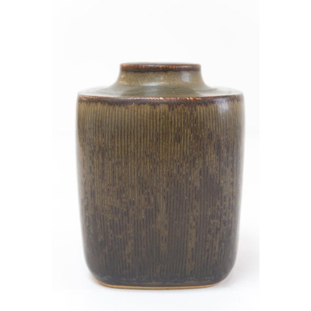 Danish Green Stoneware Vase by Valdemar Petersen for Bing & Grondahl, 1950s For Sale - Image 10 of 18