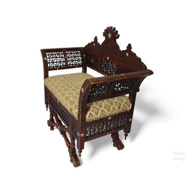 Vintage Moorish Bench Chair, 1920s For Sale - Image 4 of 18