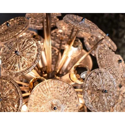 Chrome and Crystal Glass Flower-Bucket Starburst Ballroom Pendant Light, Germany, 1960s For Sale - Image 10 of 11