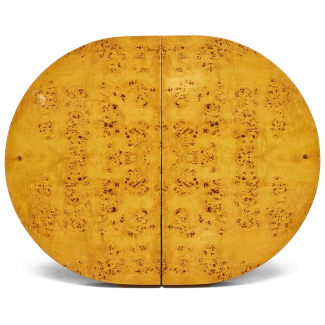 Wood Biedermeyer Dining Table With One Leaf and Six Matching Dining Chairs With Blue Upholstery For Sale - Image 7 of 16