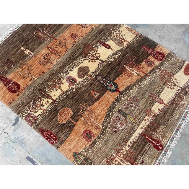 Vintage Persian Gabbeh Wool Landscape Rug – 152x200 Cm For Sale - Image 4 of 18
